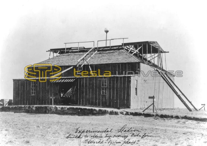 Exterior view of Tesla's Colorado Springs Experimental Station w/ lowered ball