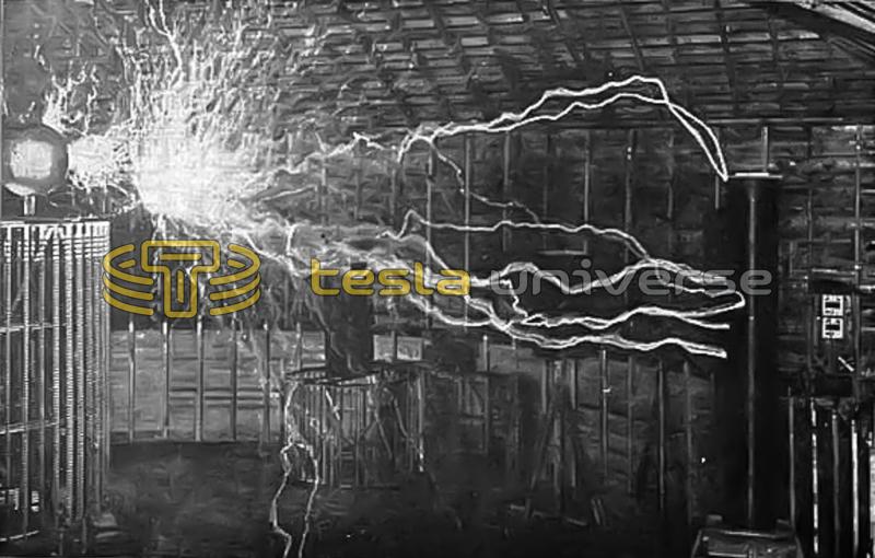 Tesla's Colorado Springs coil producing electrical explosions of great power