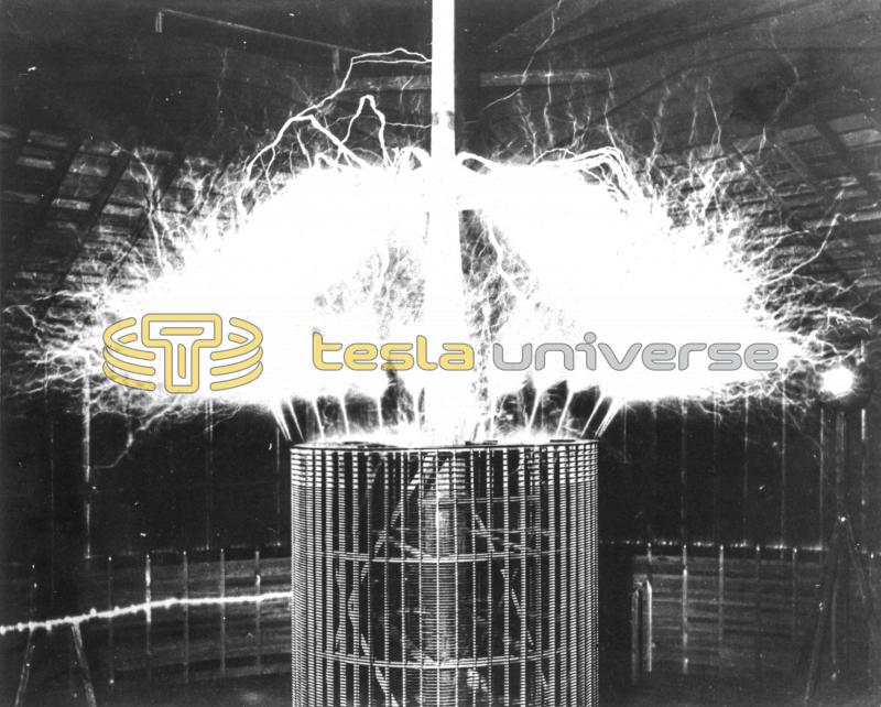 Tesla Colorado Springs lab extra coil discharge issuing from many wires