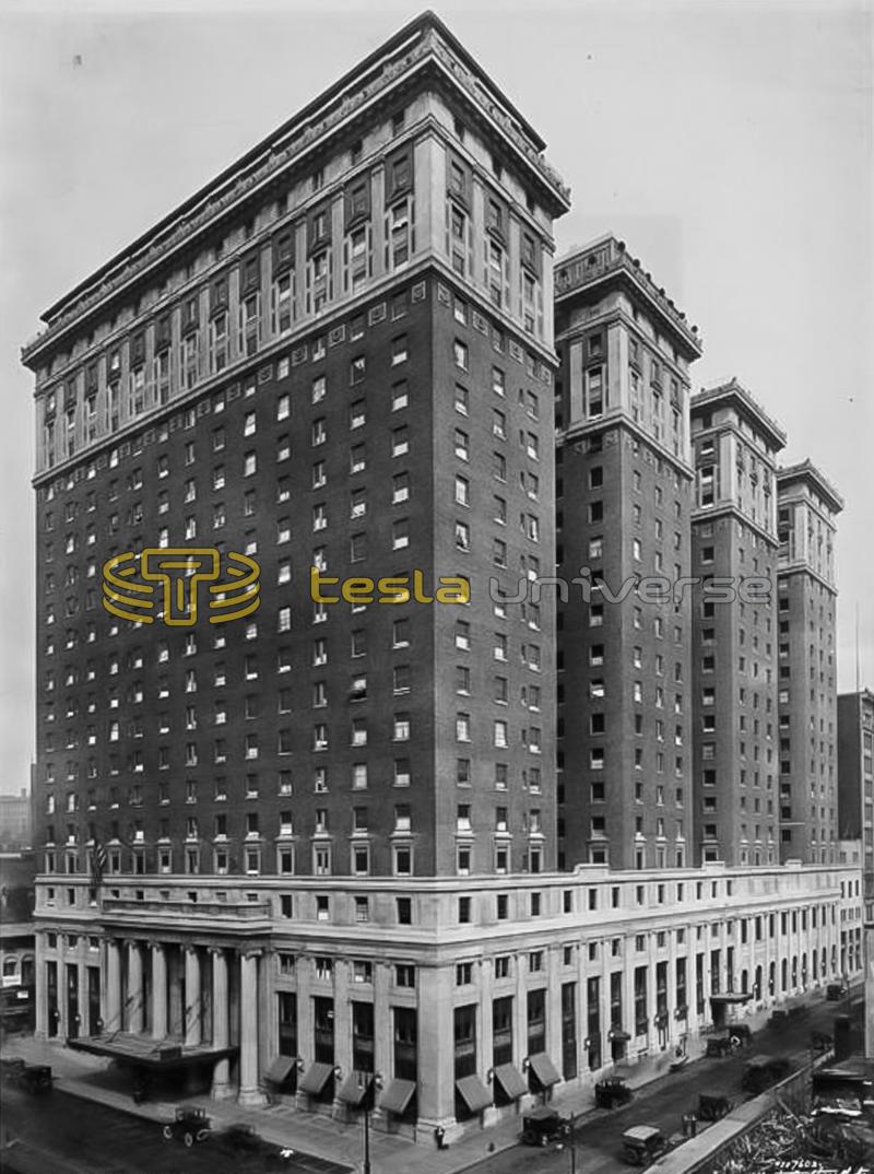 The Hotel Pennsylvania, New York City where Tesla lived briefly