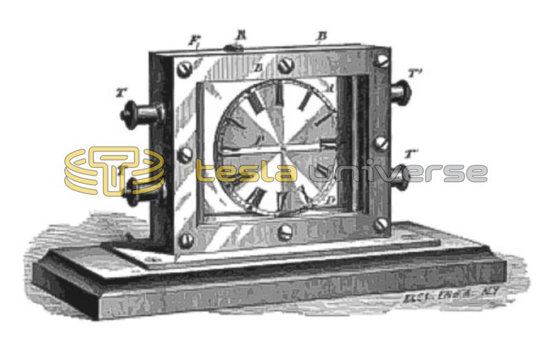 Drawing of Tesla's electrolytic clock