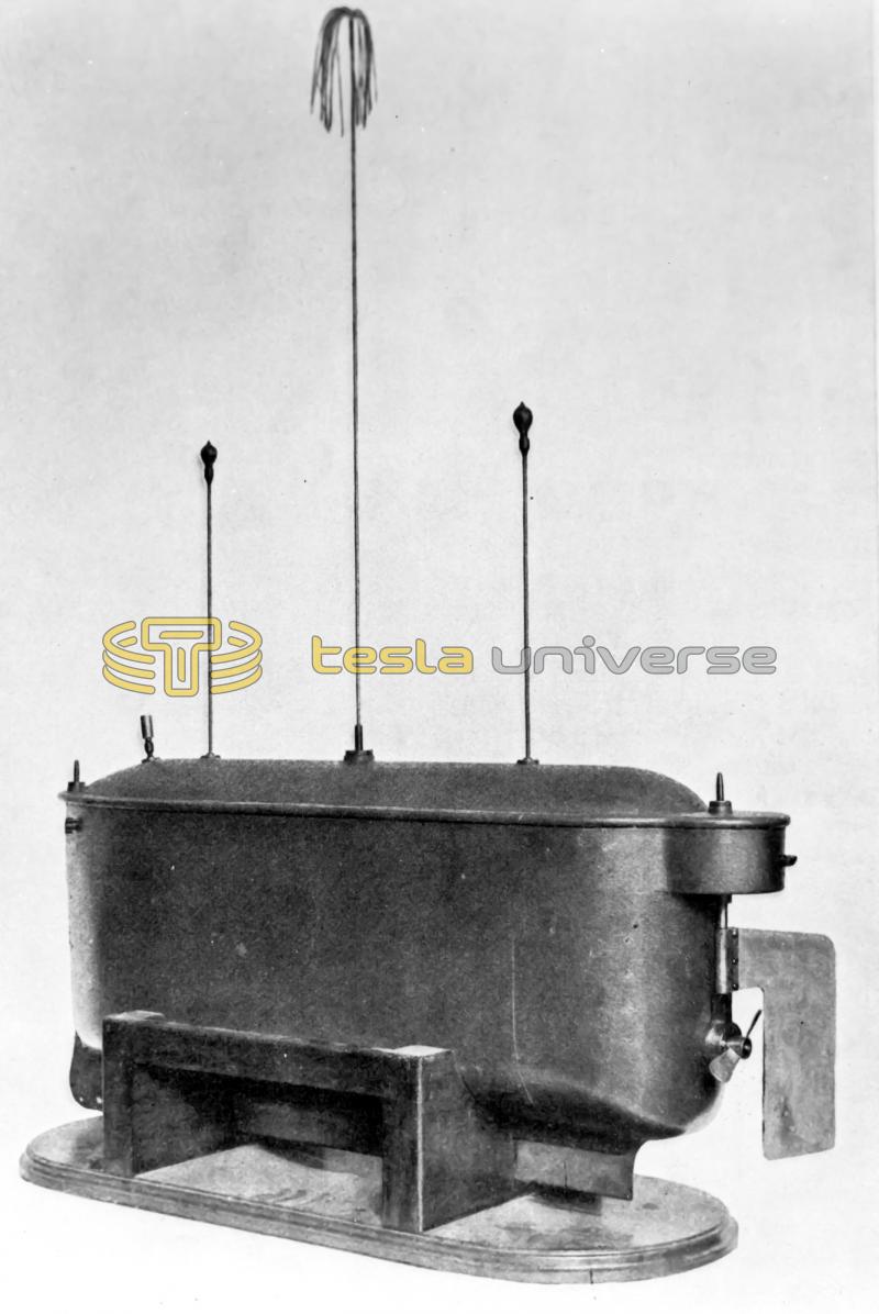 Photograph of Tesla's boat detailing the prop and rudder