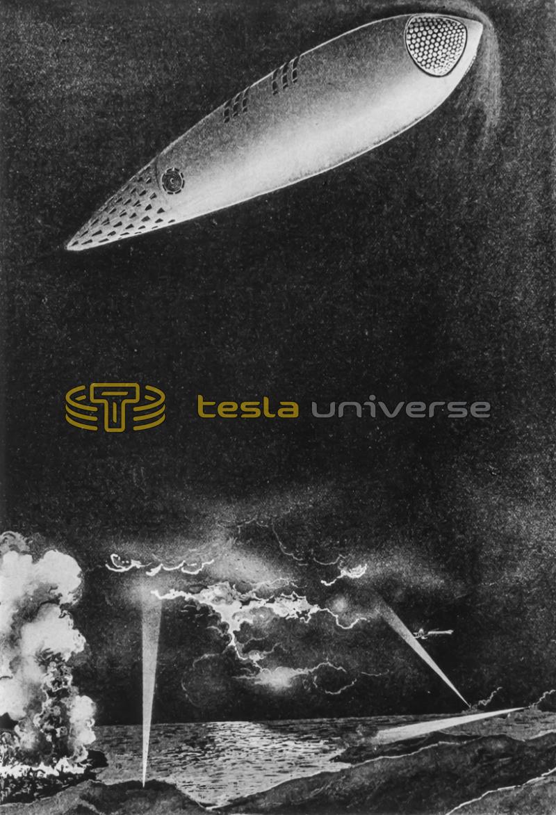 Illustration of Nikola Tesla's Self-Propelled Aerial Tel-Automaton