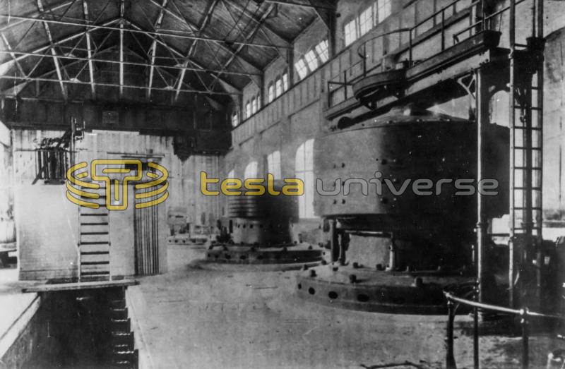 Niagara Falls power station during final assembly of Tesla Westinghouse generators