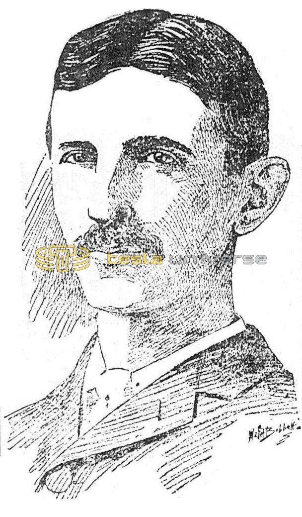 1898 Newspaper Sketch of Nikola Tesla