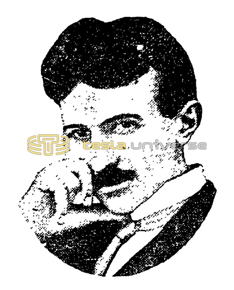 Sketch of Nikola Tesla in his famous pose