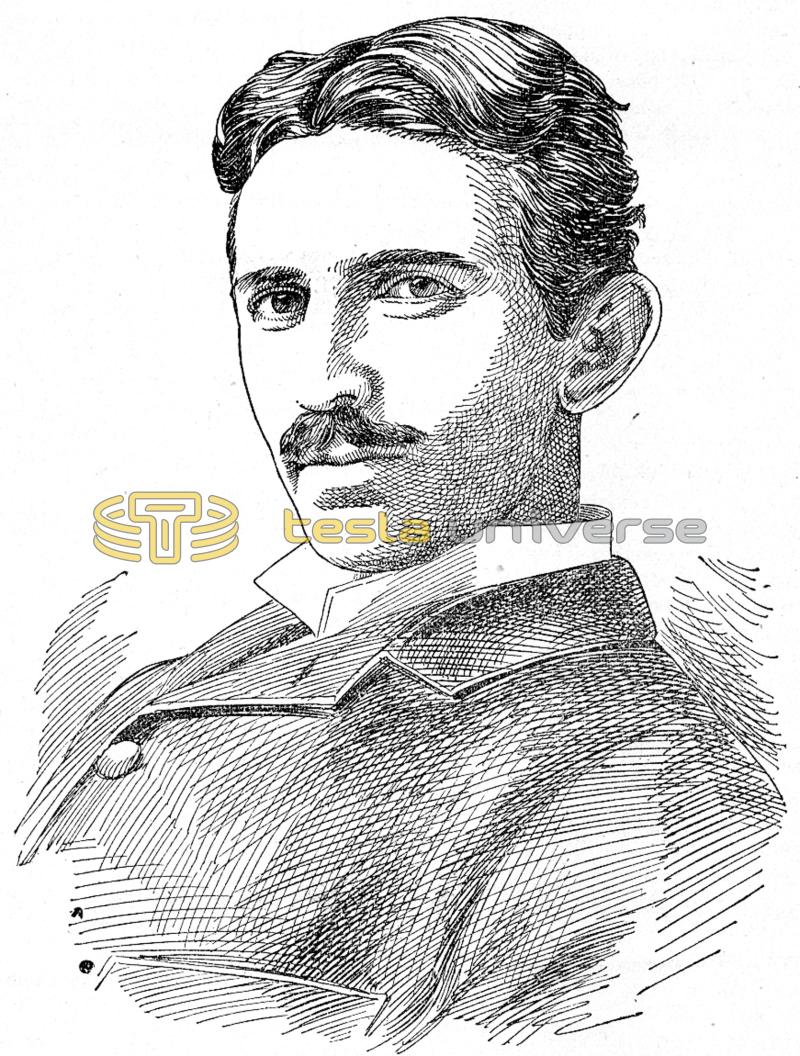 Sketch of Nikola Tesla from 1896