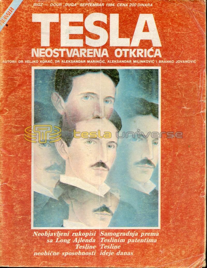 Nikola Tesla Cover of Serbian Magazine "Galaxy" (Galaksija)