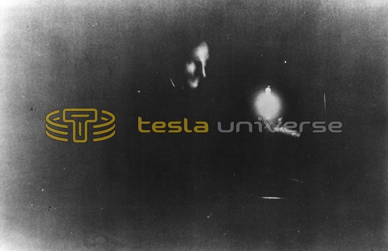 Nikola Tesla in the first photograph ever taken by phosphorescent light