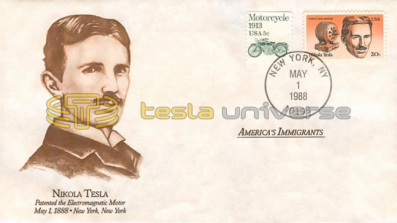 The Tesla stamp cover dedicated to America's Immigrants