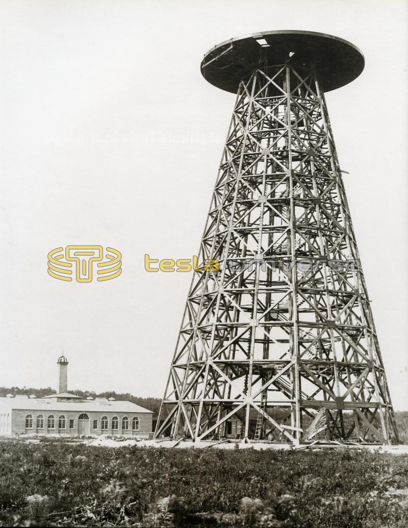 Tower at Wardenclyffe under construction - Tesla's most grandiose project