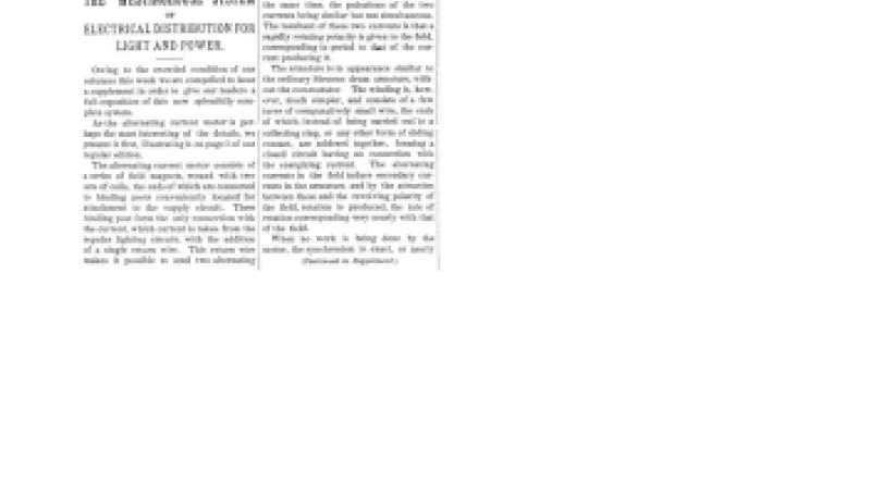 Preview of The Westinghouse System of Electrical Distribution for Light and Power article