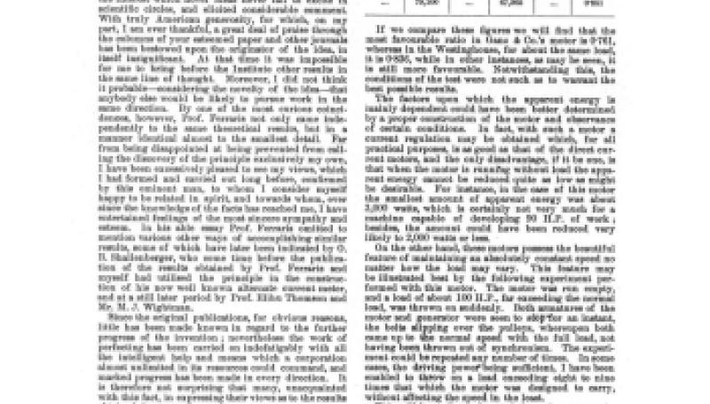 Preview of Nikola Tesla on Alternating Current Motors article