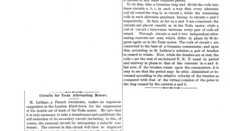 Preview of Circuits for Tesla Alternating Motors article