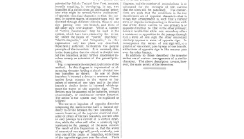 Preview of The Tesla Method of Obtaining Direct from Alternating Currents article