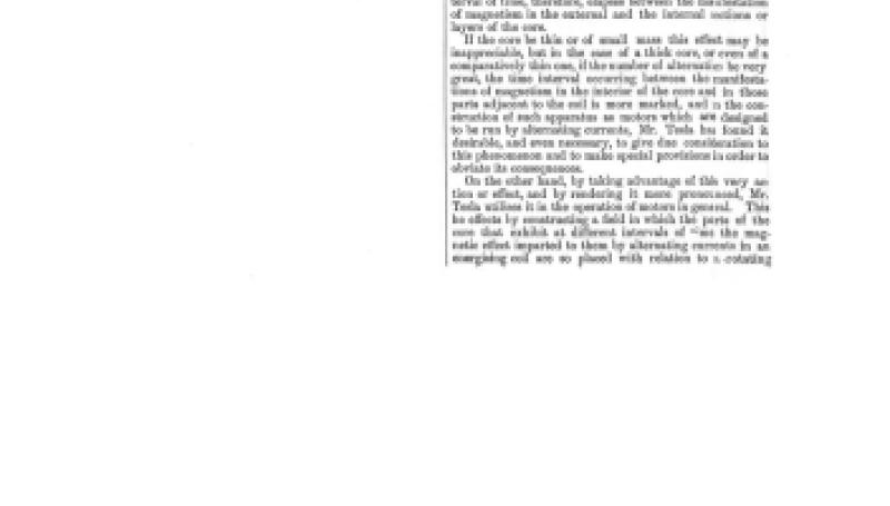 Preview of Tesla's New Alternating Motors (reprint 2) article