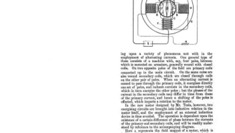 Preview of New Tesla Alternating Motor (reprint) article