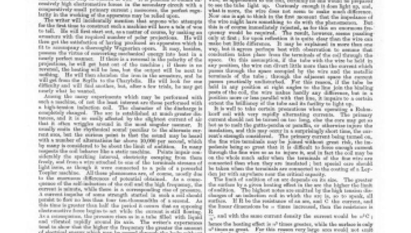 Preview of Phenomena of Alternating Currents of Very High Frequency (reprint) article