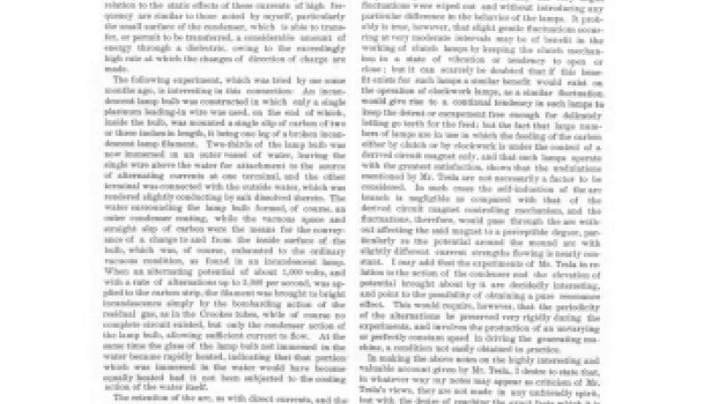 Preview of Notes on Alternating Currents of Very High Frequency (reprint) article