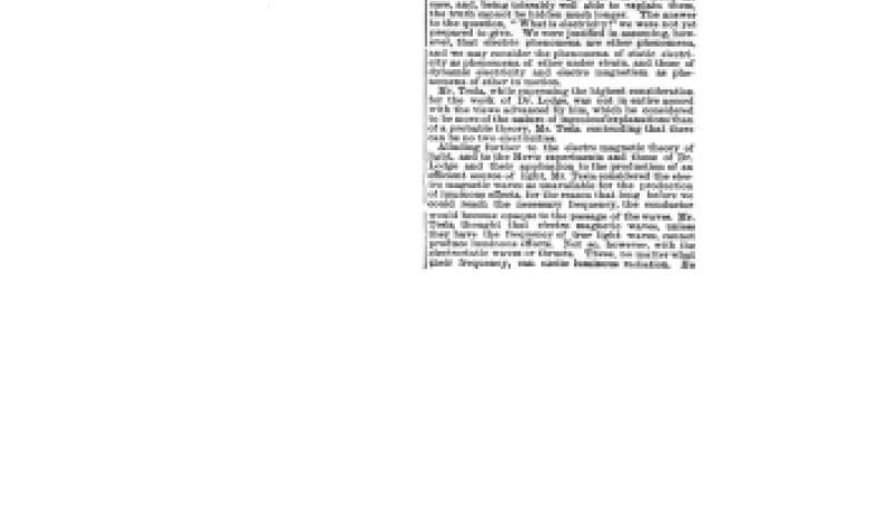 Preview of Tesla's Experiments with Alternating Currents of High Frequency (reprint 3) article