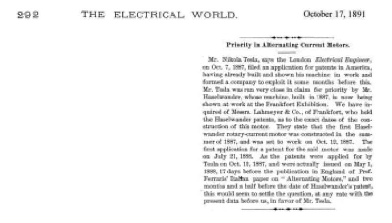 Preview of Priority in Alternating Current Motors article