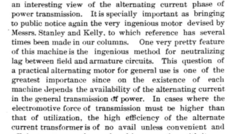 Preview of Power Transmission by Alternating Currents - Editorial article