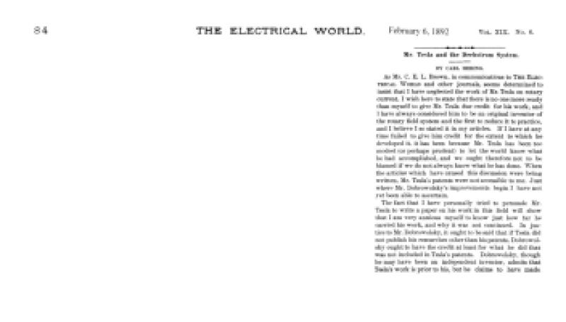 Preview of Mr. Tesla and the Drehstrom System article