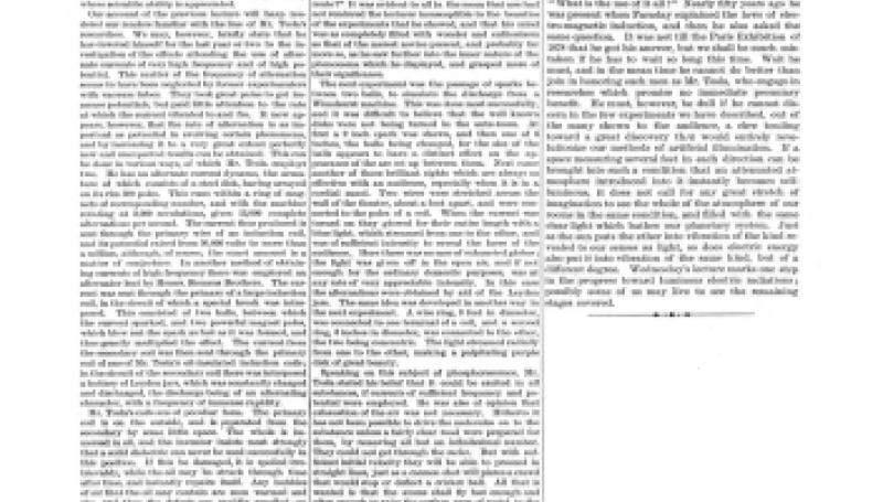 Preview of Tesla's Wonderful Electrical Experiments article