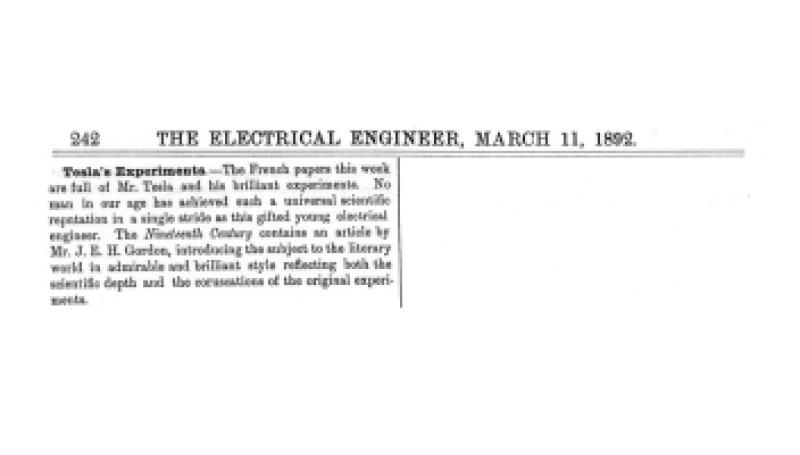 Preview of Tesla's Experiments - French Papers Full article