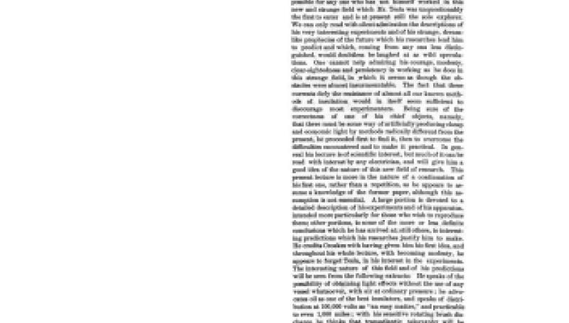 Preview of Tesla's London Lecture article