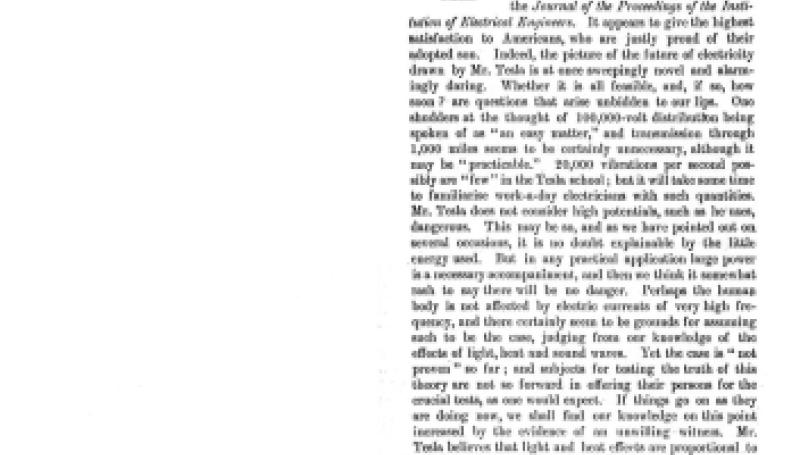 Preview of Tesla's Lecture in London article