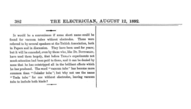 Preview of Definition of "Tesla tube" article