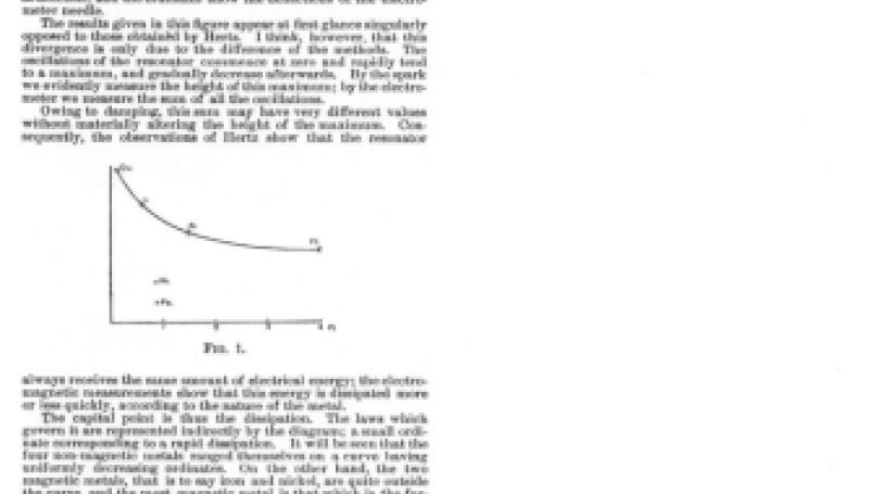 Preview of Vilhelm Bjerknes on the Dissipation of Electrical Energy in the Hertz Resonator (reprint) article