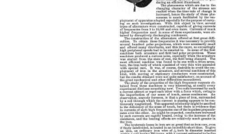 Preview of Alternate Currents of High Potential and High Frequency - I article