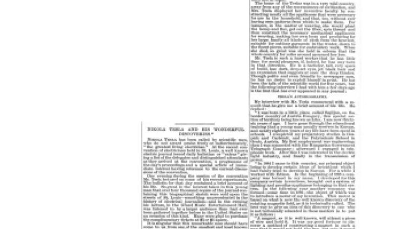 Preview of Nikola Tesla and His Wonderful Discoveries (reprint 2) article