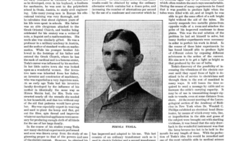 Preview of Nikola Tesla article