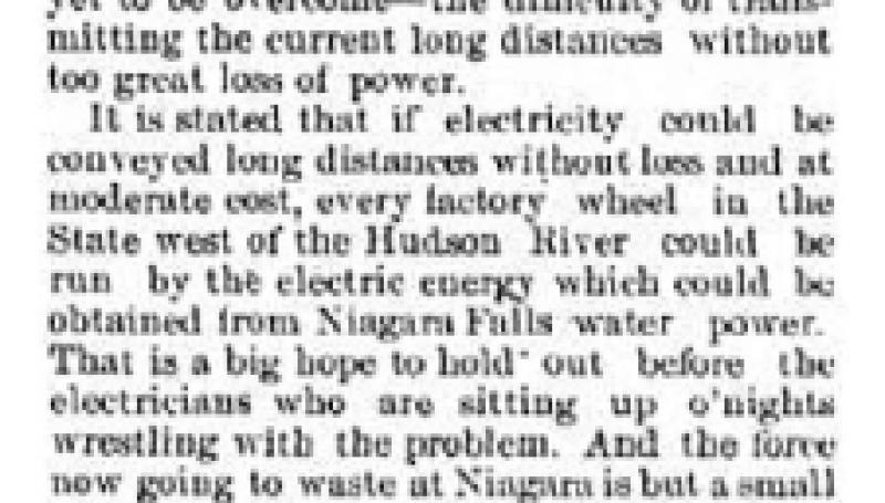 Preview of Niagara's Power - A Prediction Made by the Inventor of the Great Ferris Wheel article