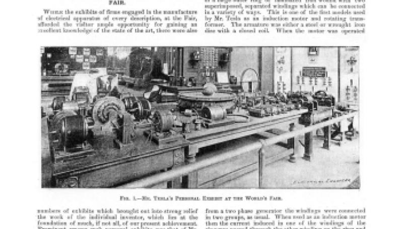 Preview of Mr. Tesla's Personal Exhibit at the World’s Fair article