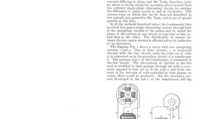 Preview of Tesla Motors Operated from Single Phase Two-Wire Alternating Circuits article