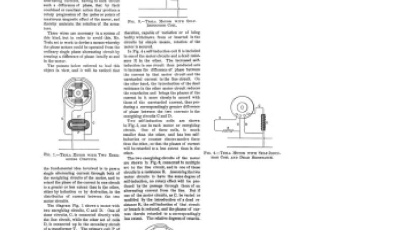 Preview of Tesla Motors Operated from Single Phase Two-Wire Alternating Circuits (reprint 4) article