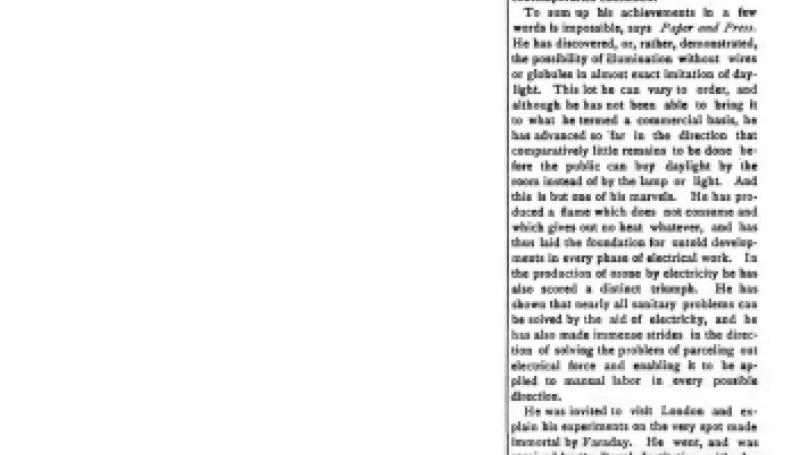 Preview of The Achievements of Nikola Tesla article