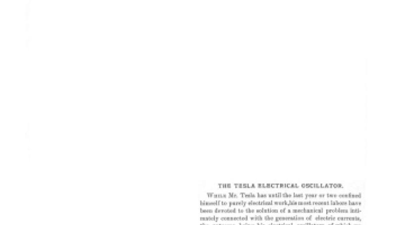 Preview of The Tesla Electrical Oscillator - Editorial article