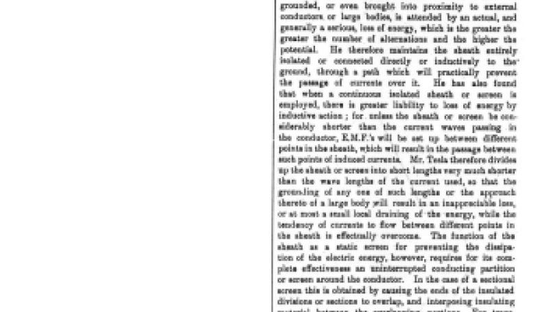 Preview of The Tesla High-Potential Conductor (Condensed Reprint) article