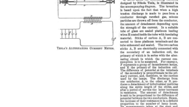 Preview of Tesla's Alternating Current Meter article