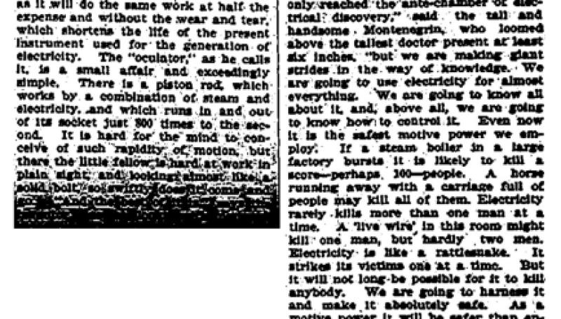 Preview of Nikola Tesla Exhibition Before the Electro-Therapeutic Association article