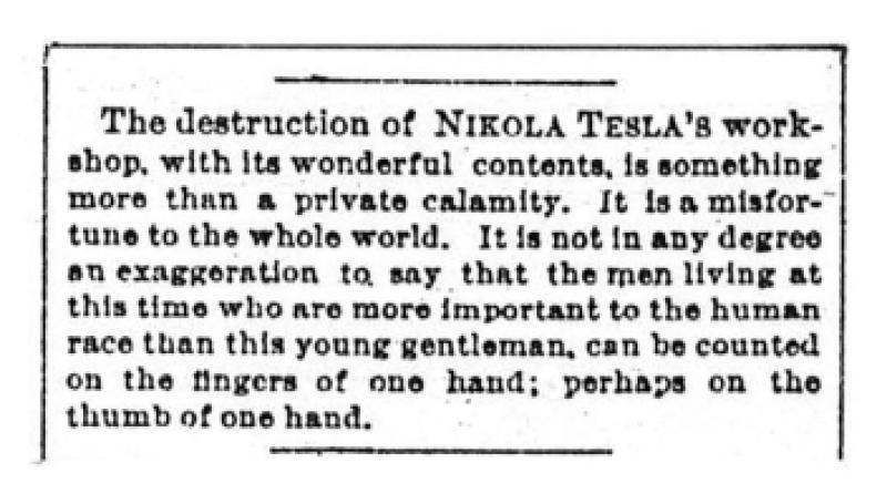 Preview of Destruction of Tesla's Workshop - Misfortune to the World article