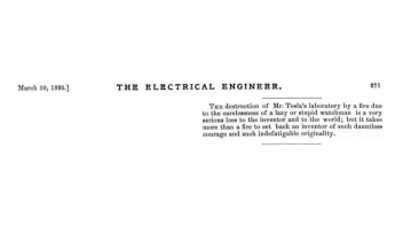 Preview of The Destruction of Mr. Tesla's Laboratory article