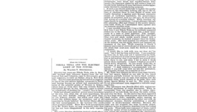 Preview of Nikola Tesla and the Electric Light of the Future (reprint) article