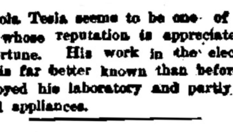 Preview of Nikola Tesla's Reputation is Appreciated by Misfortune article