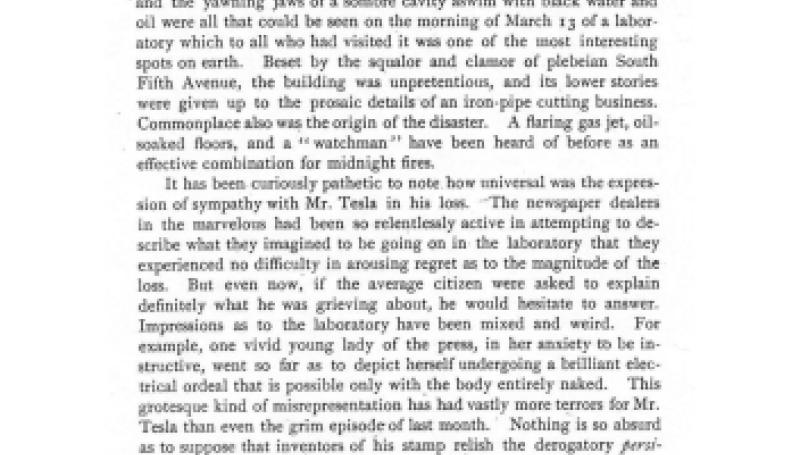 Preview of The Burning of Tesla's Laboratory article